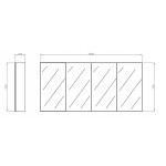 Mirror Shaving Cabinet With Led Light 1500*720*150